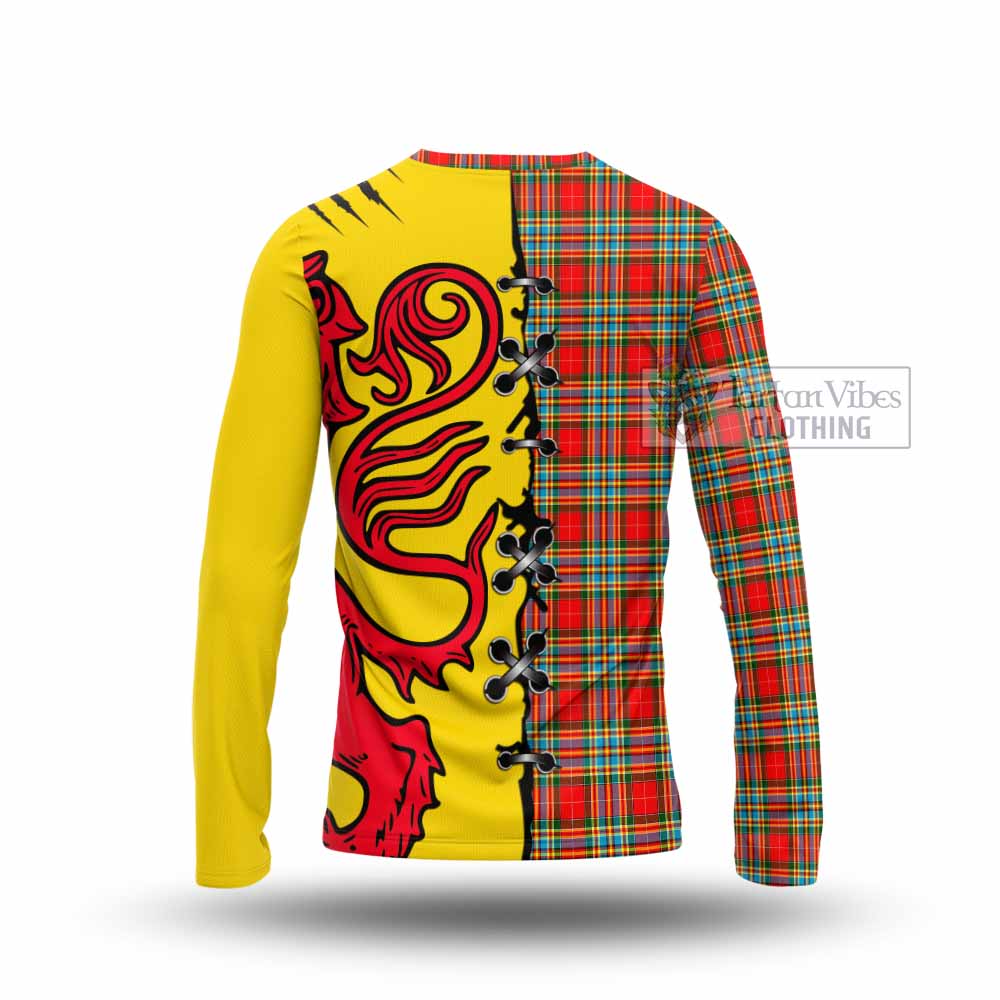 Chattan Tartan Family Crest Long Sleeve T-Shirt Lion Rampant Honor - Tartan Vibes Clothing