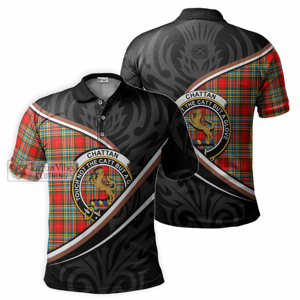 Chattan Tartan Family Crest Polo Shirt Celtic Scottish Thistle Floral - Tartan Vibes Clothing