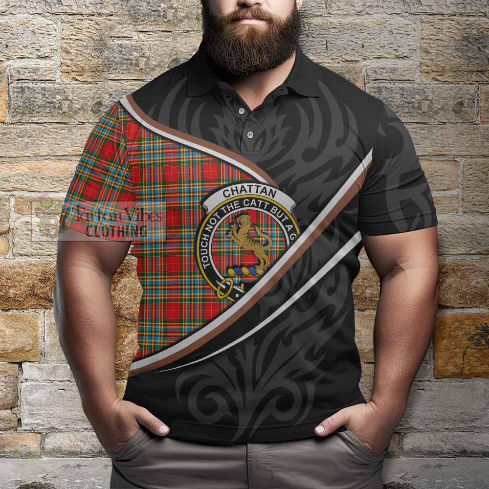 Chattan Tartan Family Crest Polo Shirt Celtic Scottish Thistle Floral - Tartan Vibes Clothing