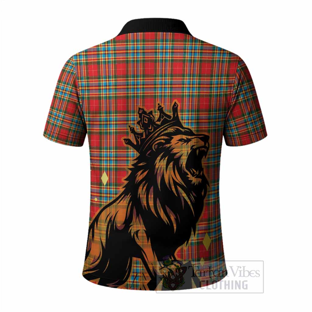 Chattan Tartan Family Crest Polo Shirt Crowned Lion Roaring