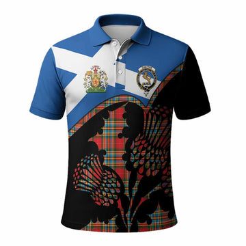 Chattan Tartan Family Crest Polo Shirt Scotland Thistle Floral Flag Style