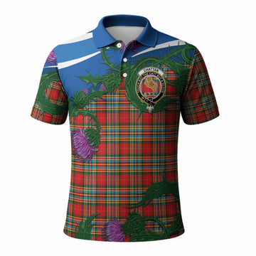 Chattan Tartan Family Crest Polo Shirt Thistle in Minimalism
