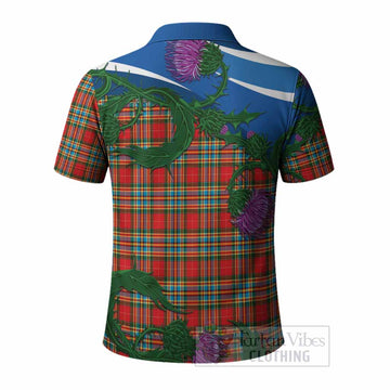 Chattan Tartan Family Crest Polo Shirt Thistle in Minimalism