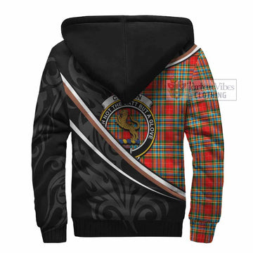 Chattan Tartan Family Crest Sherpa Hoodie Celtic Scottish Thistle Floral