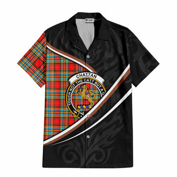Chattan Tartan Family Crest Hawaiian Shirt Celtic Scottish Thistle Floral