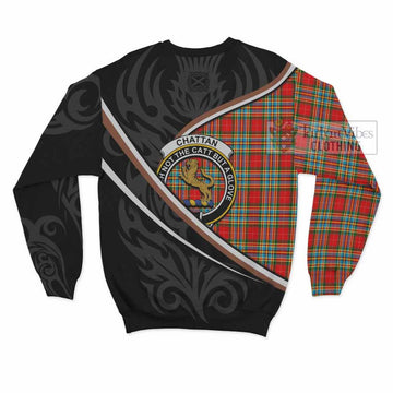 Chattan Tartan Family Crest Sweatshirt Celtic Scottish Thistle Floral