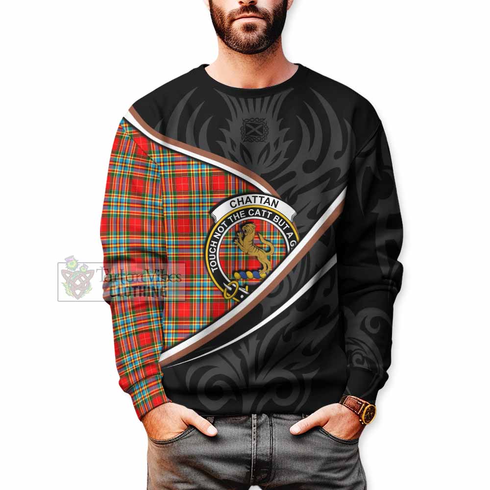 Chattan Tartan Family Crest Sweatshirt Celtic Scottish Thistle Floral - Tartan Vibes Clothing