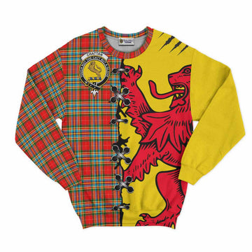 Chattan Tartan Family Crest Sweatshirt Lion Rampant Honor