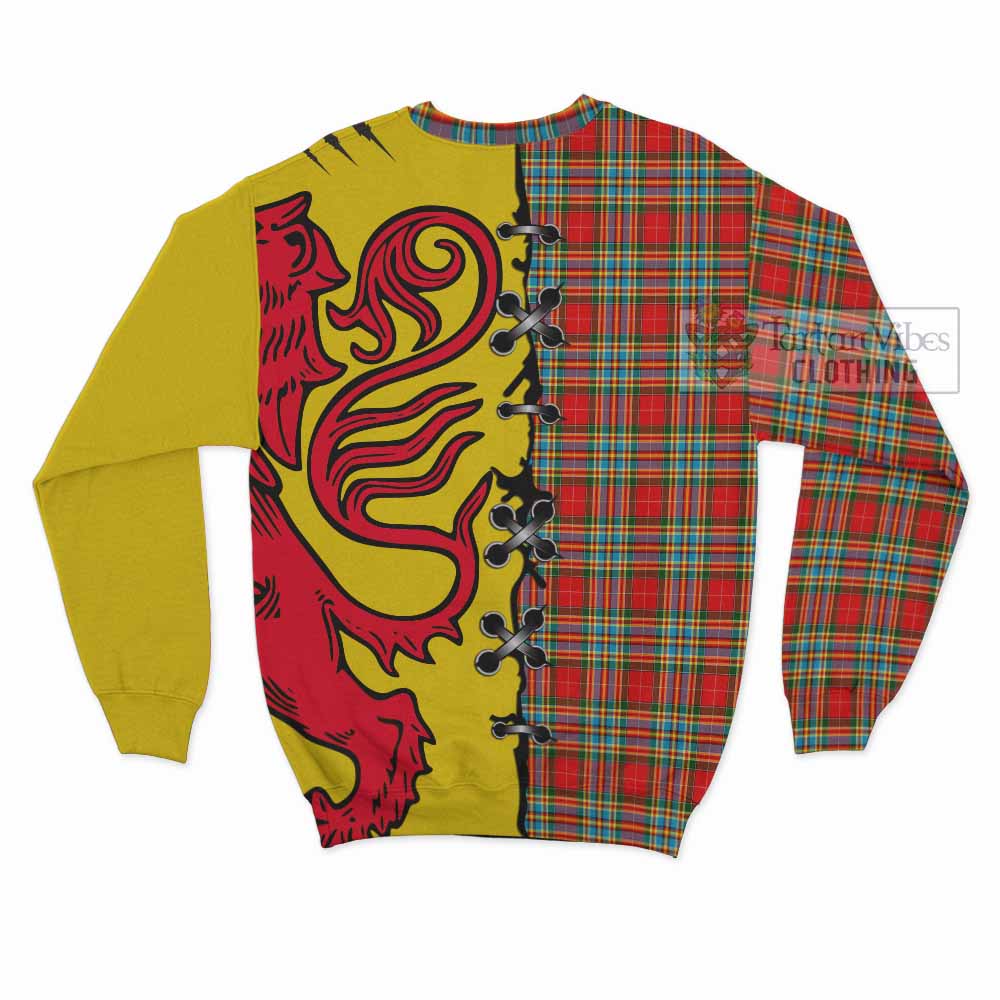 Chattan Tartan Family Crest Sweatshirt Lion Rampant Honor - Tartan Vibes Clothing