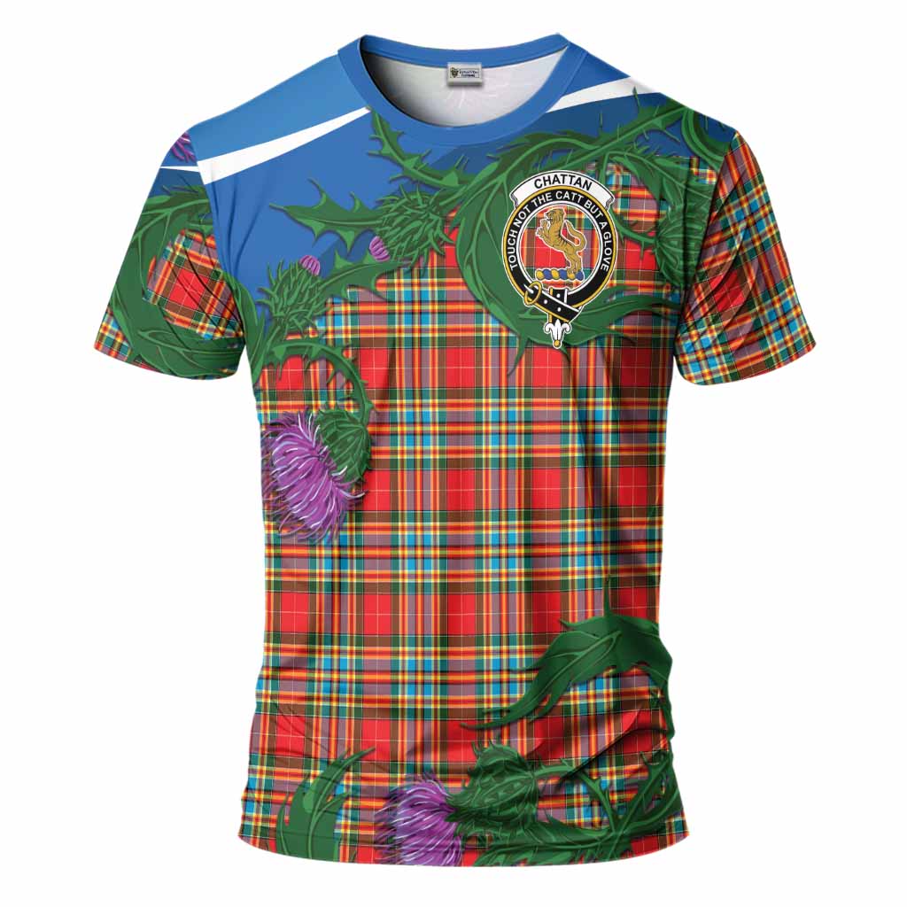 Chattan Tartan Family Crest T-Shirt Thistle in Minimalism