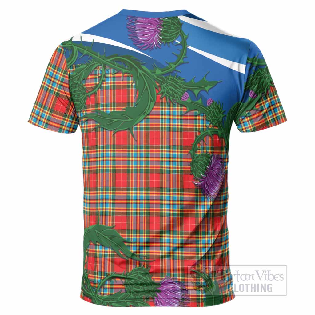 Chattan Tartan Family Crest T-Shirt Thistle in Minimalism