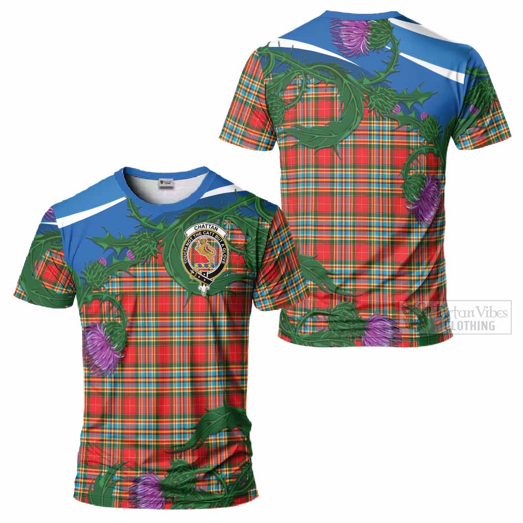 Chattan Tartan Family Crest T-Shirt Thistle in Minimalism