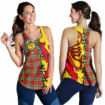 Chattan Tartan Family Crest Women Racerback Tanks Lion Rampant Honor - Tartan Vibes Clothing