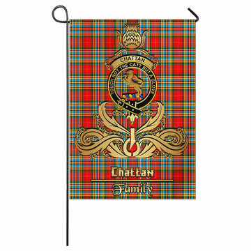 Chattan Tartan Garden Flag with Highland Thistle Cherish Family Crest Style