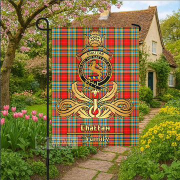 Chattan Tartan Garden Flag with Highland Thistle Cherish Family Crest Style