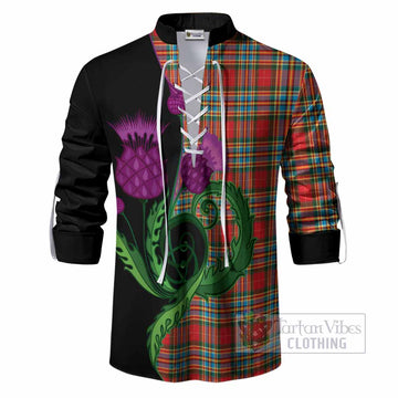 Chattan Tartan Ghillie Shirt Traditional Scottish Thistle