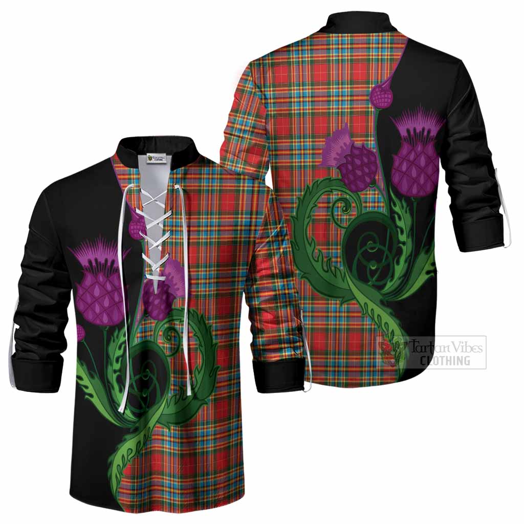 Chattan Tartan Ghillie Shirt Traditional Scottish Thistle