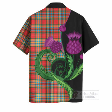 Chattan Tartan Hawaiian Shirt Traditional Scottish Thistle