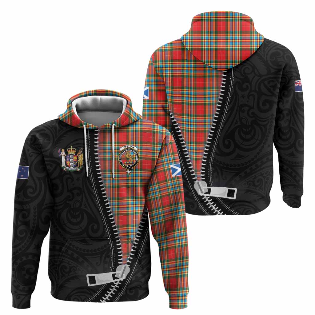 Chattan Tartan Hoodie New Zealand Pattern Unique Zipper Stylized