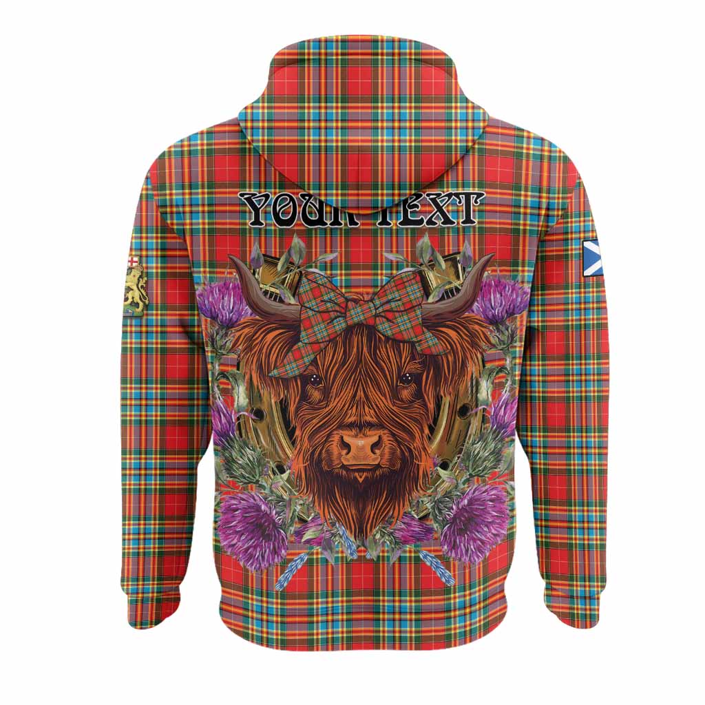 Chattan Tartan Hoodie Scottish Thistle Heilan Coo