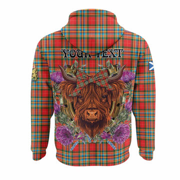 Chattan Tartan Hoodie Scottish Thistle Heilan Coo