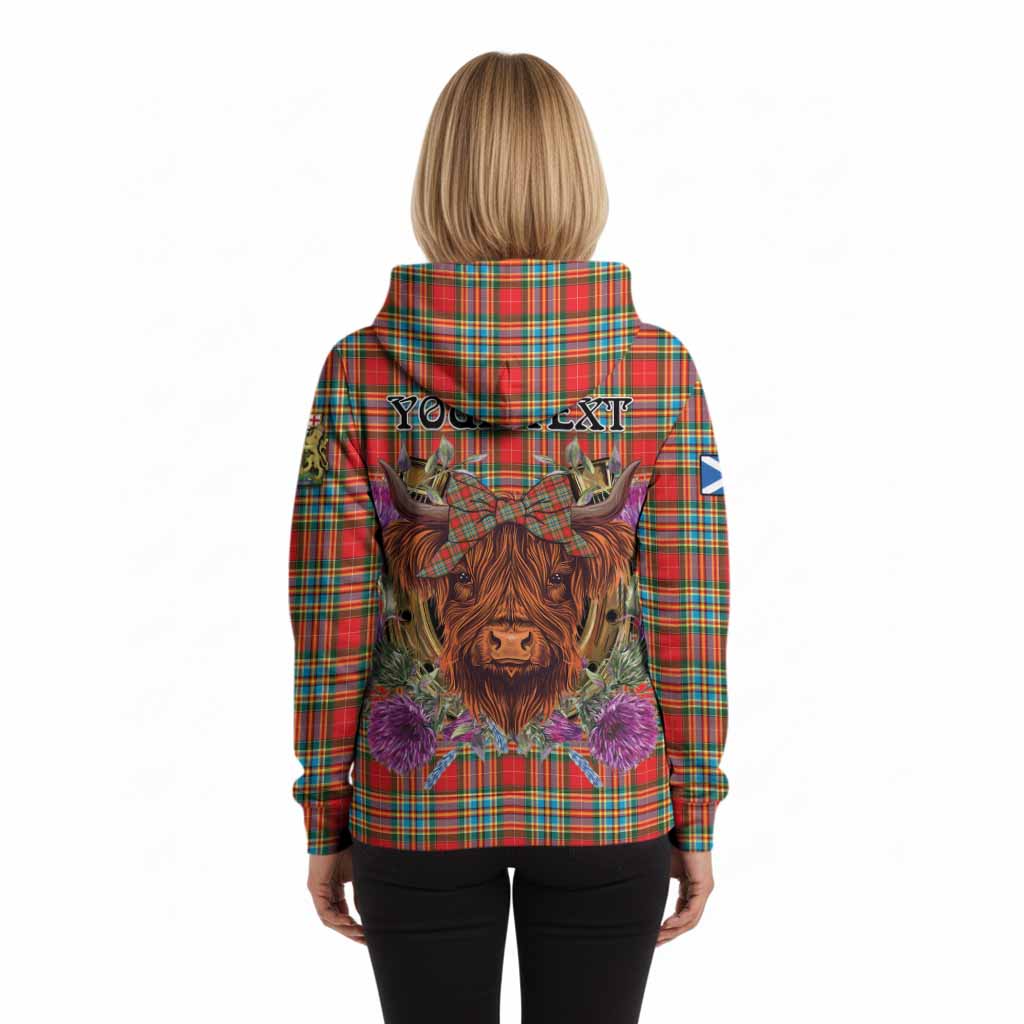 Chattan Tartan Hoodie Scottish Thistle Heilan Coo