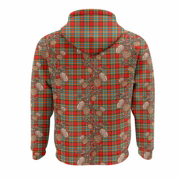 Chattan Tartan Hoodie Seamless Scottish Thistle Flowers
