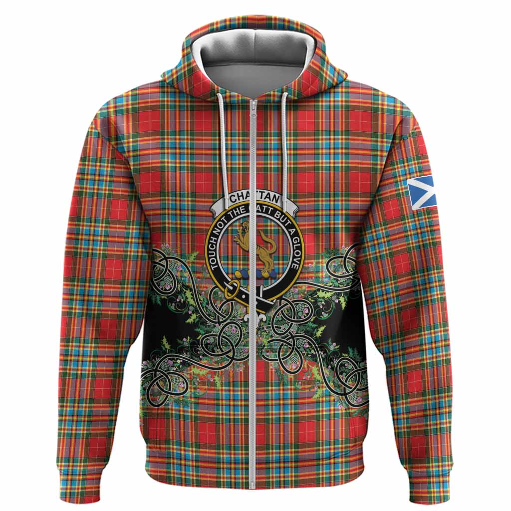 Chattan Tartan Hoodie Thistle Scottish Spirit