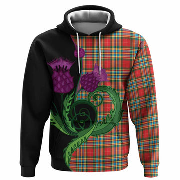 Chattan Tartan Hoodie Traditional Scottish Thistle