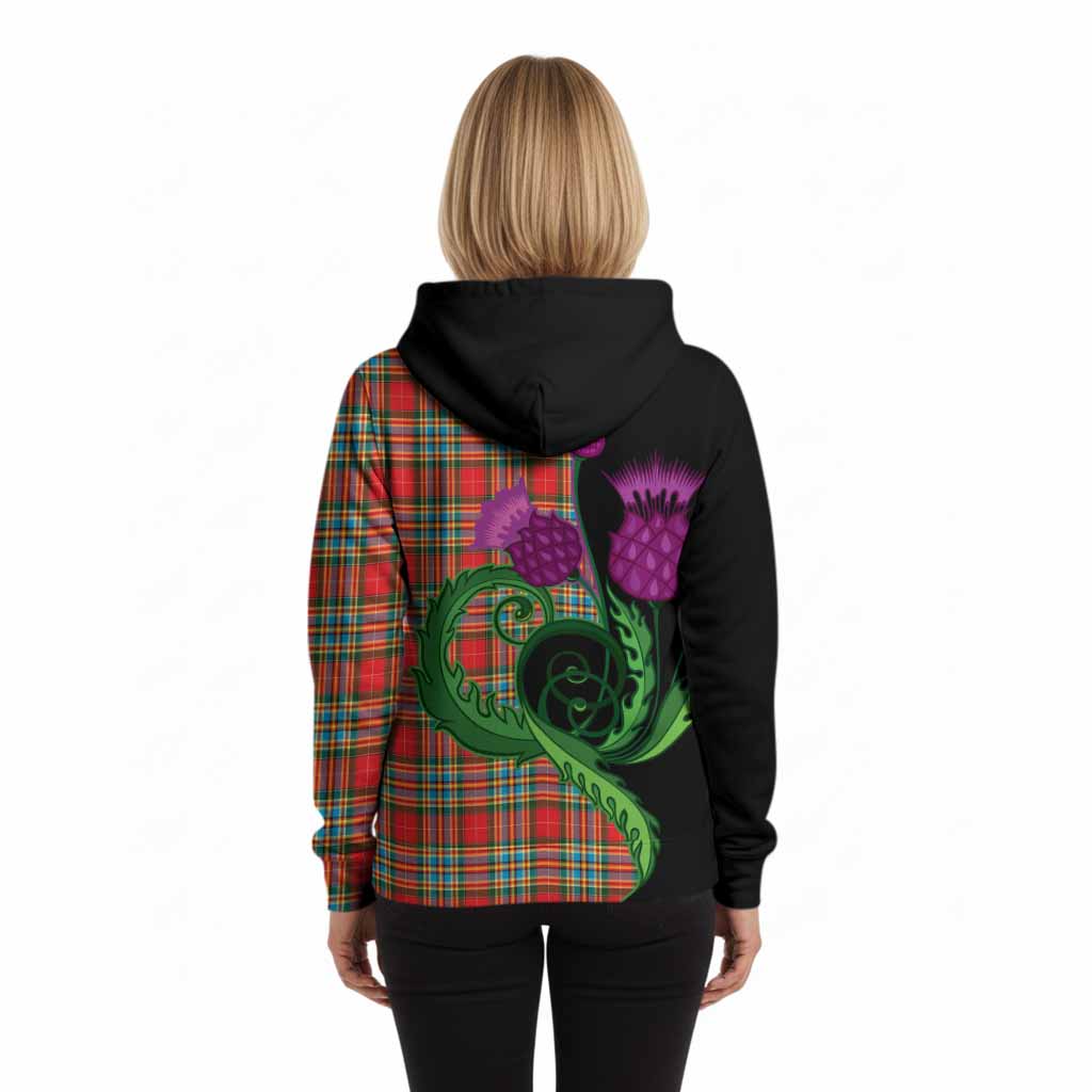 Chattan Tartan Hoodie Traditional Scottish Thistle