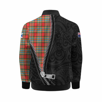Chattan Tartan Kid Bomber Jacket New Zealand Pattern Unique Zipper Stylized