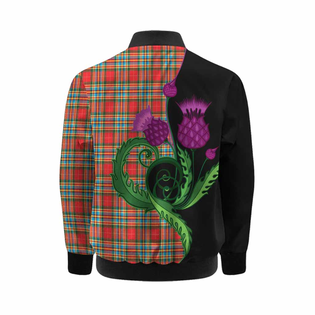 Chattan Tartan Kid Bomber Jacket Traditional Scottish Thistle