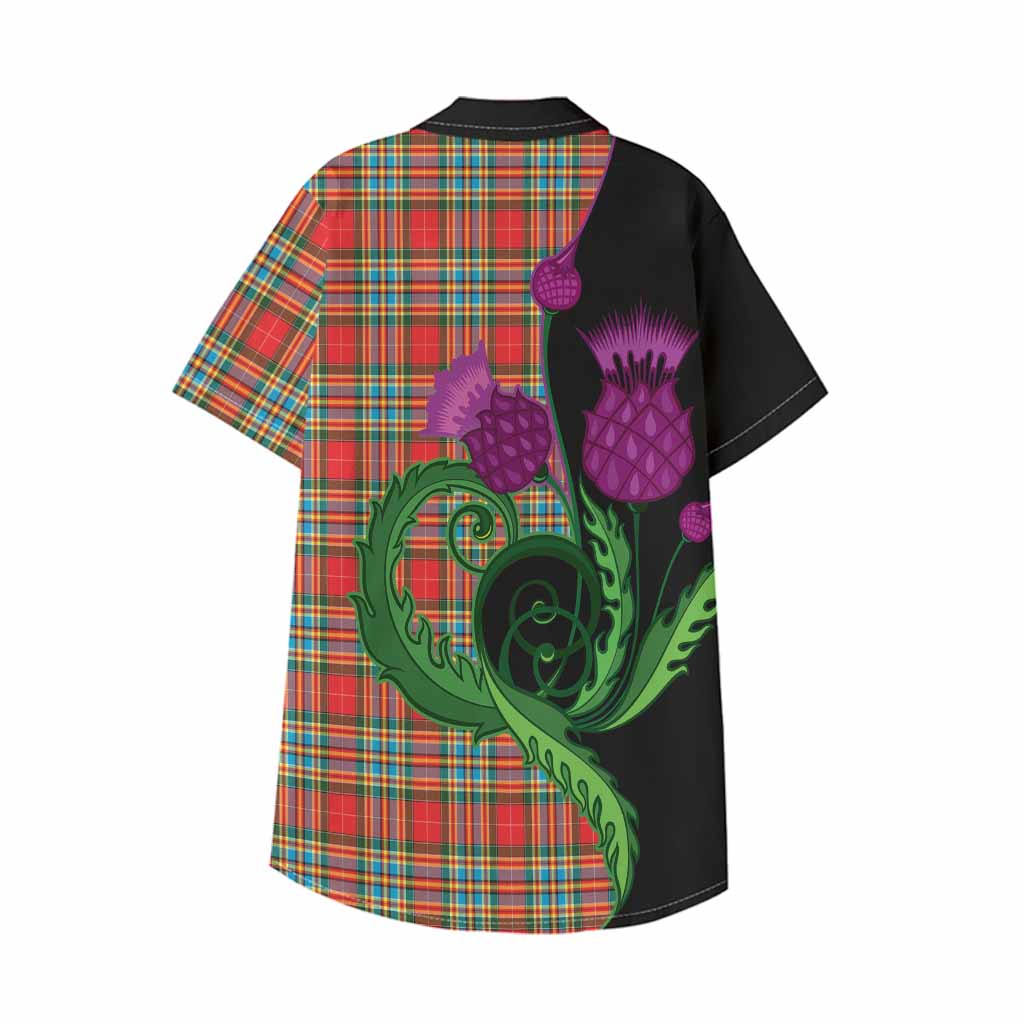 Chattan Tartan Kid Hawaiian Shirt Traditional Scottish Thistle