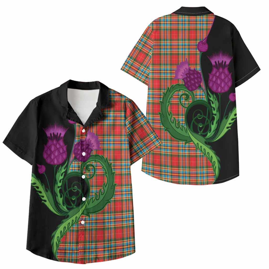 Chattan Tartan Kid Hawaiian Shirt Traditional Scottish Thistle