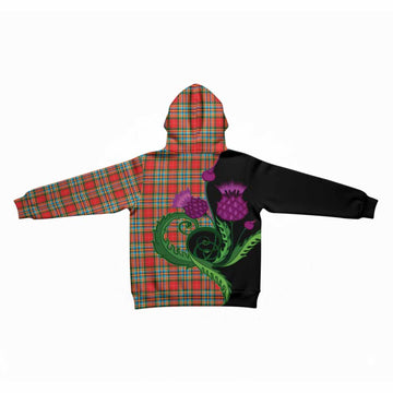 Chattan Tartan Kid Hoodie Traditional Scottish Thistle