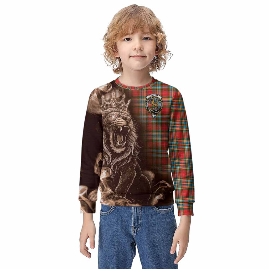 Chattan Tartan Kid Knitted Sweatshirt Roaring Lion Heritage