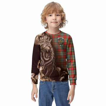 Chattan Tartan Kid Knitted Sweatshirt Roaring Lion Heritage