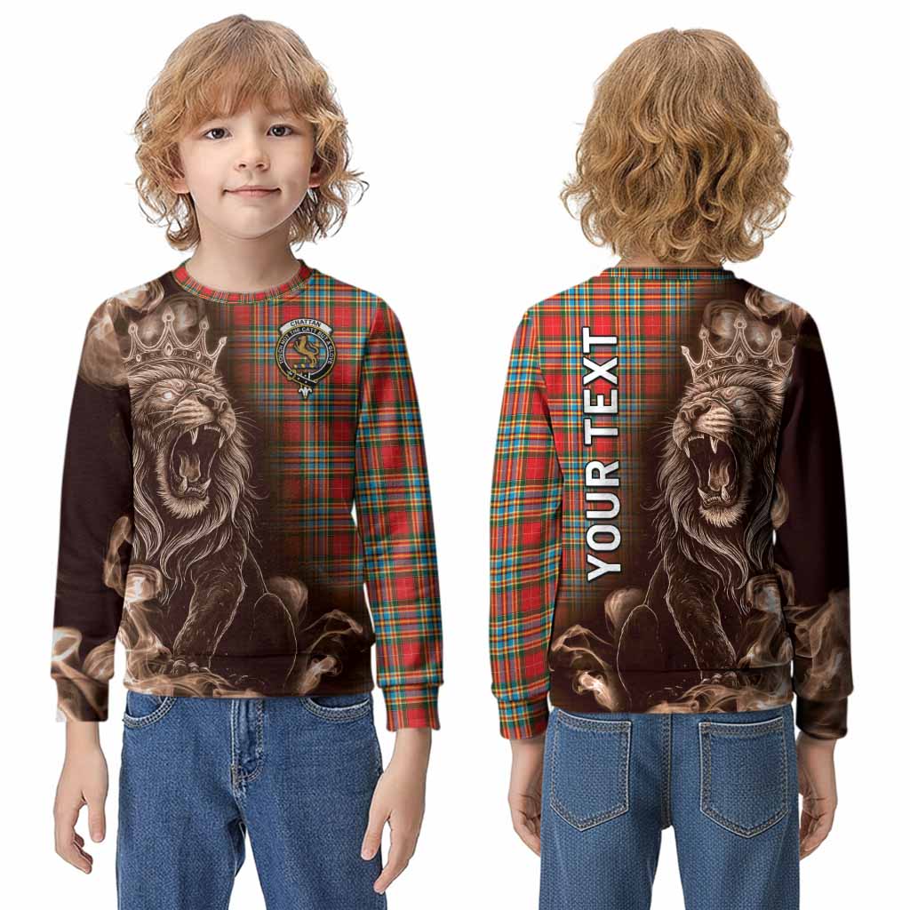 Chattan Tartan Kid Knitted Sweatshirt Roaring Lion Heritage