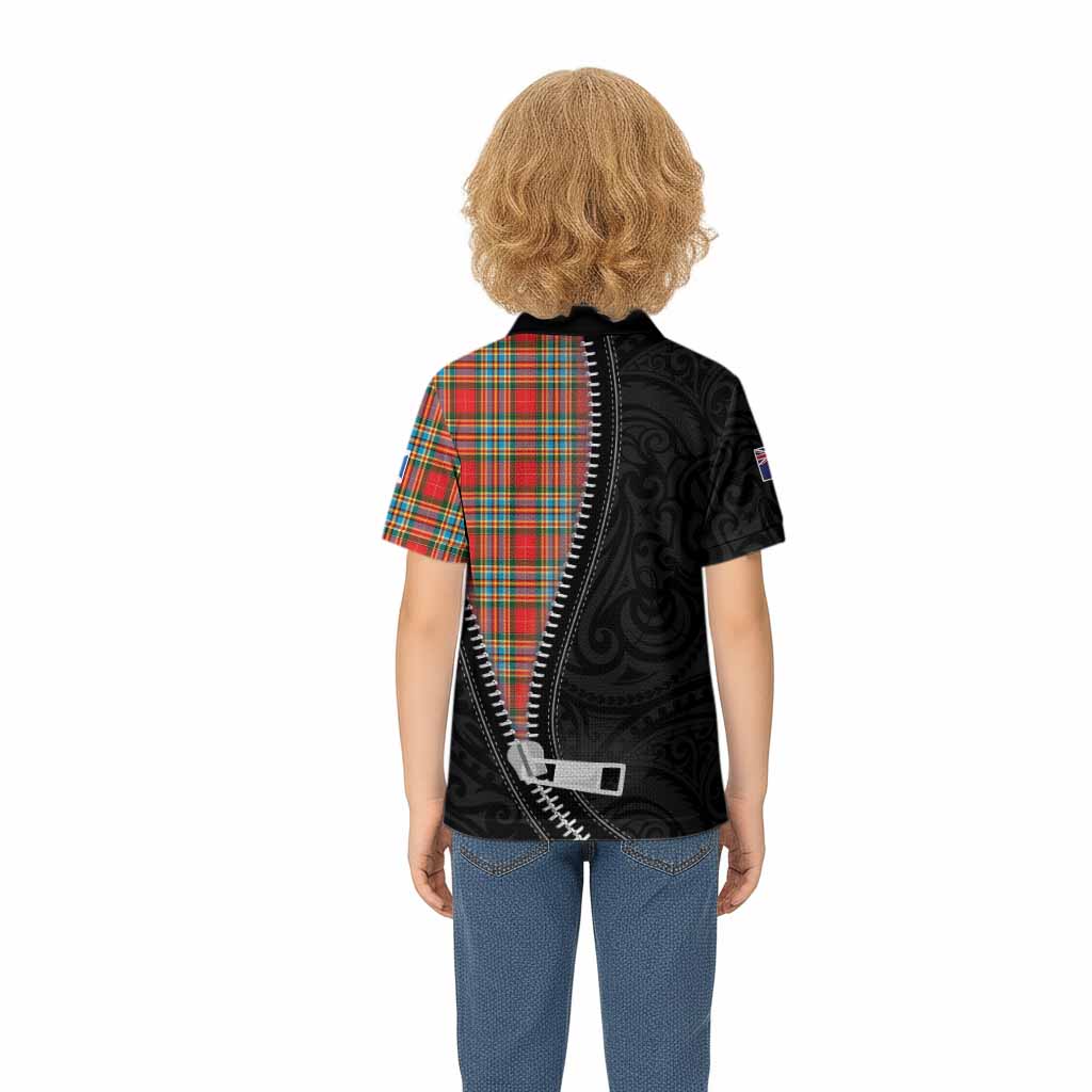 Chattan Tartan Kid Polo Shirt New Zealand Pattern Unique Zipper Stylized