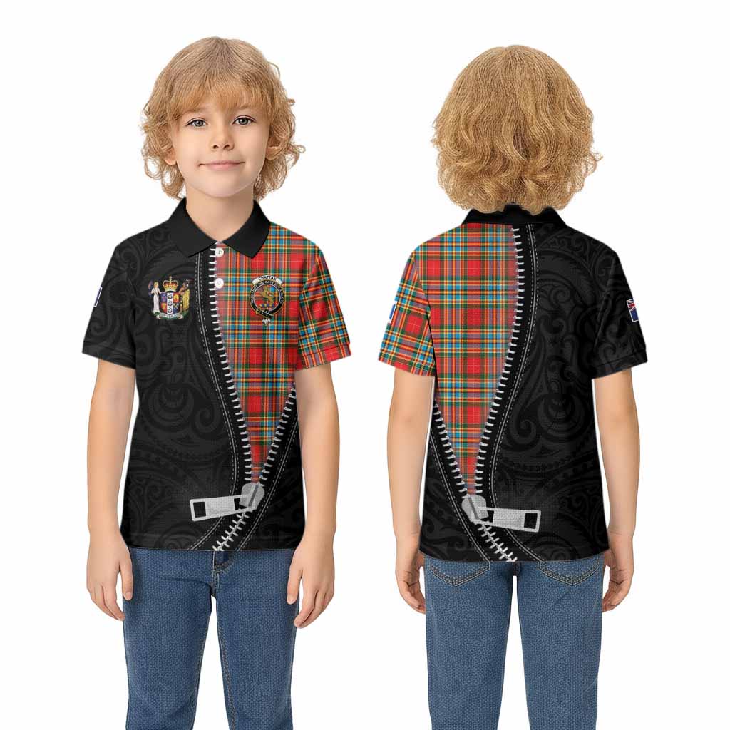 Chattan Tartan Kid Polo Shirt New Zealand Pattern Unique Zipper Stylized