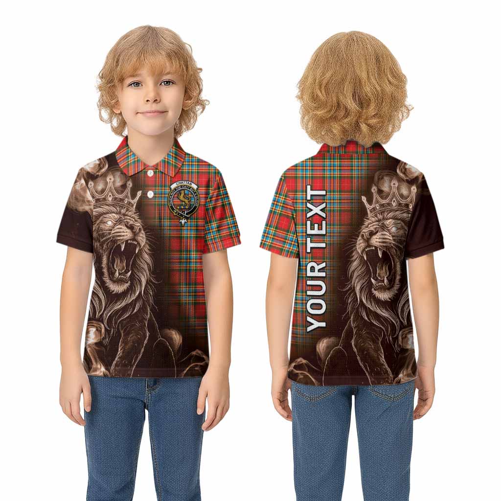 Chattan Tartan Kid Polo Shirt Roaring Lion Heritage