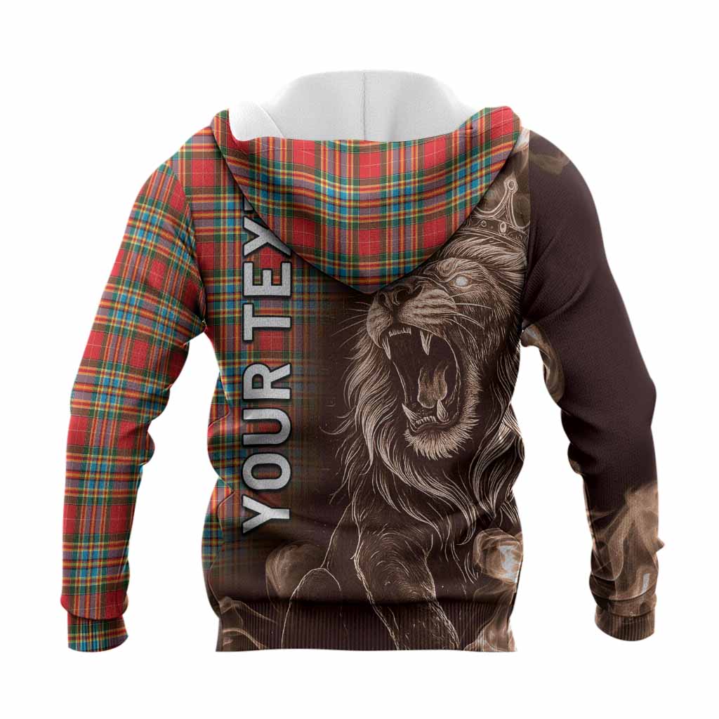 Chattan Tartan Knitted Hoodie Roaring Lion Heritage