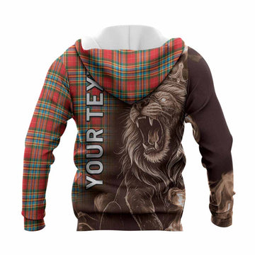 Chattan Tartan Knitted Hoodie Roaring Lion Heritage
