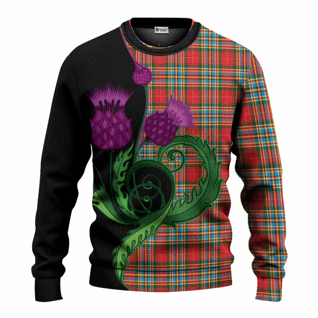 Chattan Tartan Knitted Sweater Traditional Scottish Thistle