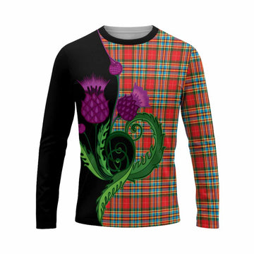 Chattan Tartan Long Sleeve T-Shirt Traditional Scottish Thistle