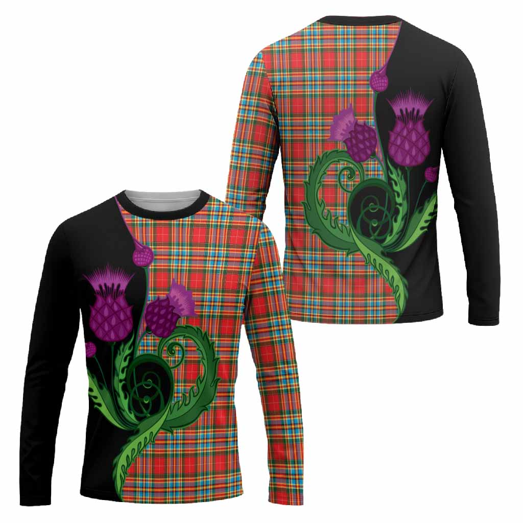 Chattan Tartan Long Sleeve T-Shirt Traditional Scottish Thistle