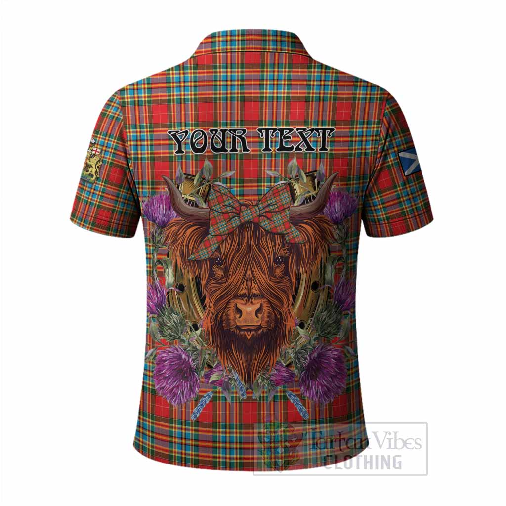 Chattan Tartan Polo Shirt Scottish Thistle Heilan Coo