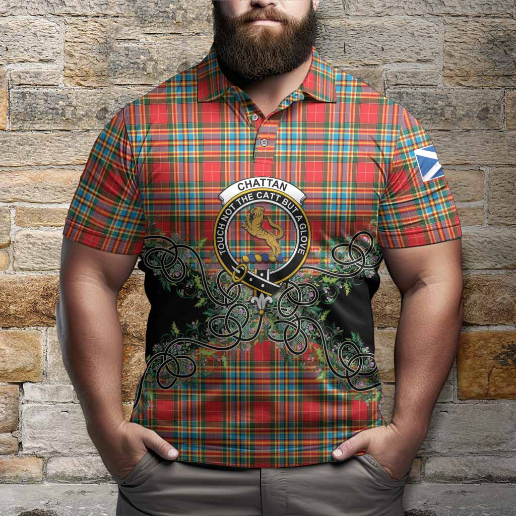 Chattan Tartan Polo Shirt Thistle Scottish Spirit