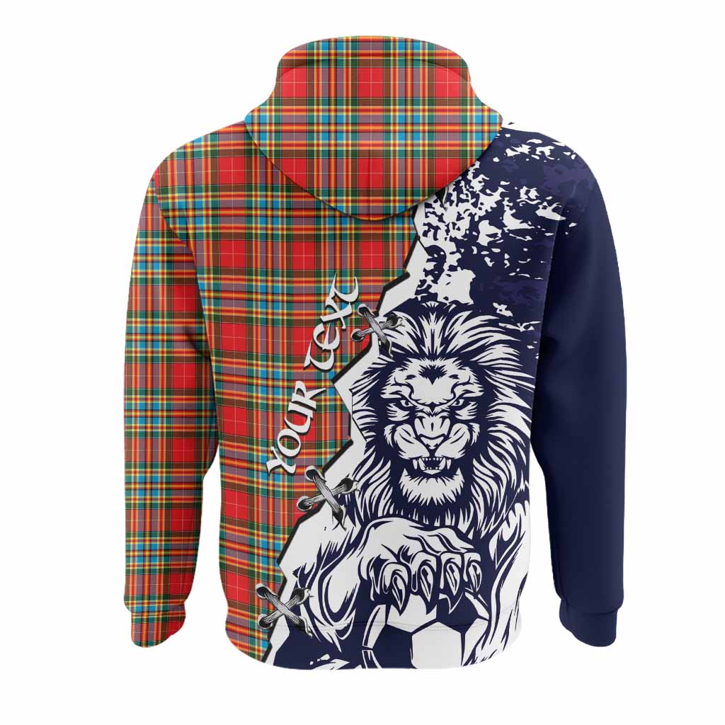 Chattan Tartan Scottish Hoodie Angry Lion With Soccer Ball Style