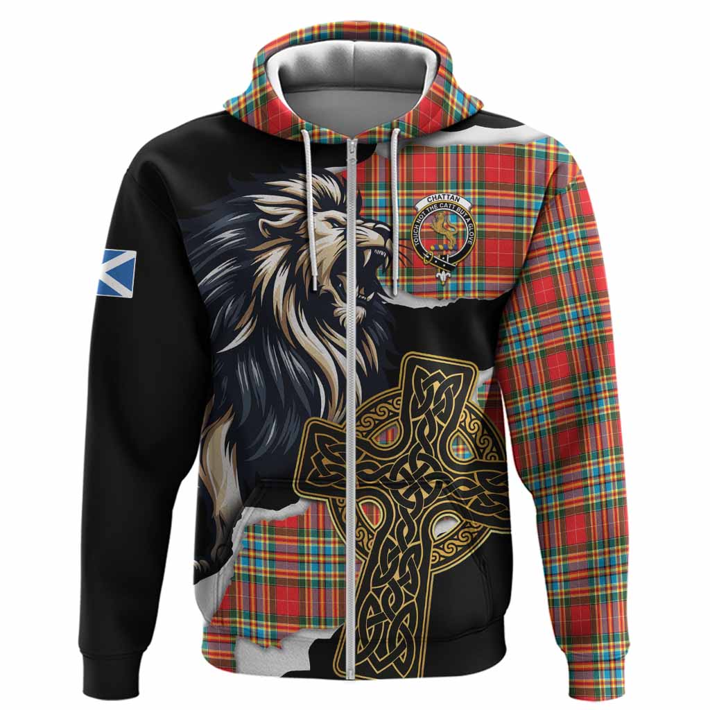 Chattan Tartan Scottish Hoodie Lion Celtic Heritage